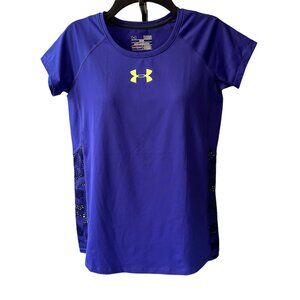 Under Armour Youth Girl Short Sleeve Royal Blue Fitted T-shirt Size YLG